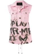 Mr & Mrs Italy Sleeveless Painted Jacket - Pink