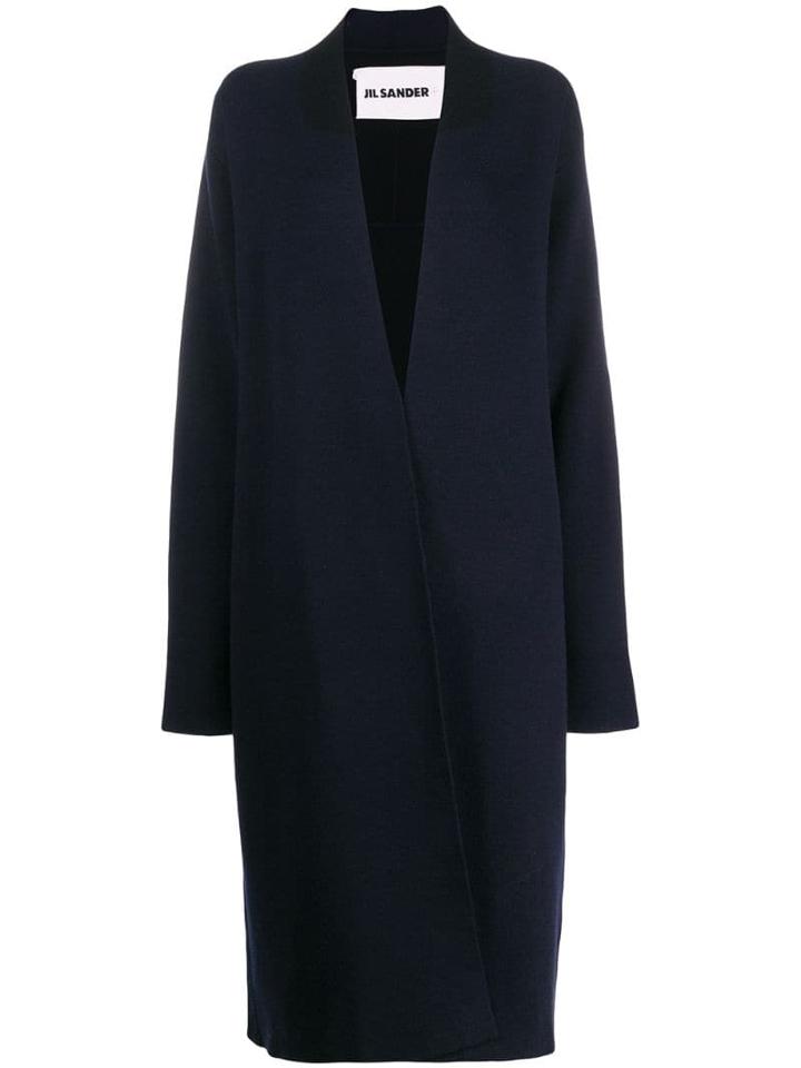 Jil Sander Open Front Knitted Coat - Blue