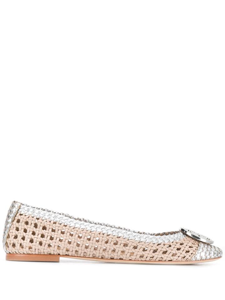 Tory Burch Woven Style Ballerinas - Neutrals