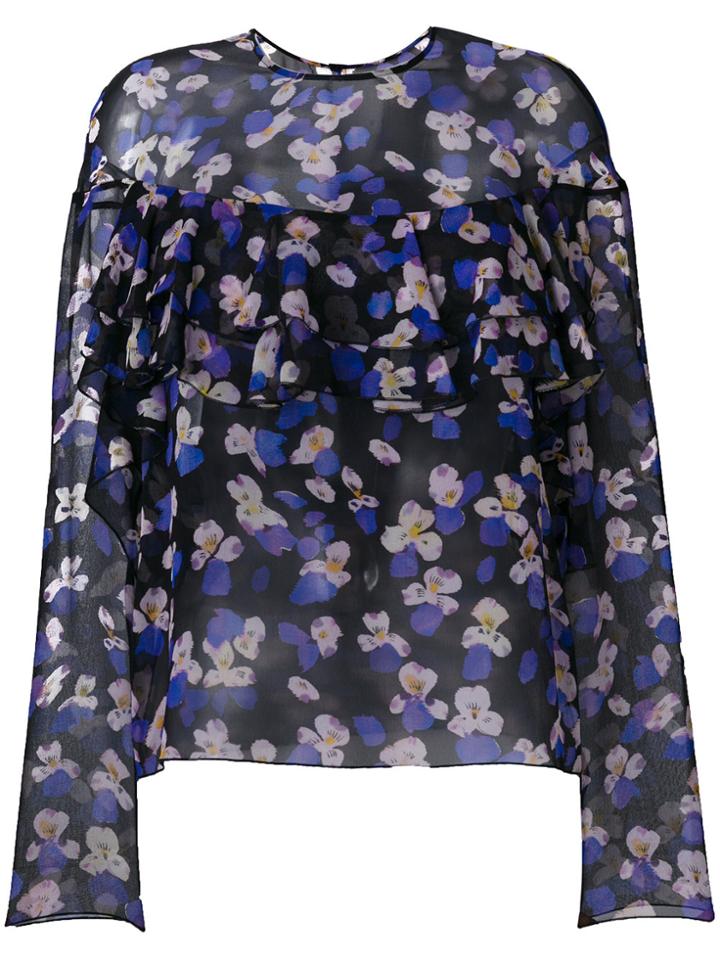 Philosophy Di Lorenzo Serafini Floral Print Sheer Blouse - Black