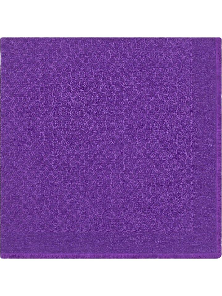 Gucci Lurex Gg Jacquard Shawl - Purple
