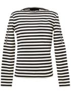 Juun.j Zip Trim Striped T-shirt, Men's, Size: 46, Black, Cotton/polyurethane