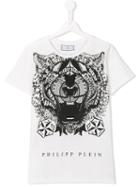 Philipp Plein Kids 'tiger Stars' T-shirt, Boy's, Size: 14 Yrs, White