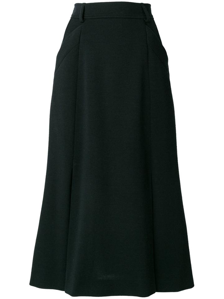 Yves Saint Laurent Vintage Box Pleats Skirt - Black