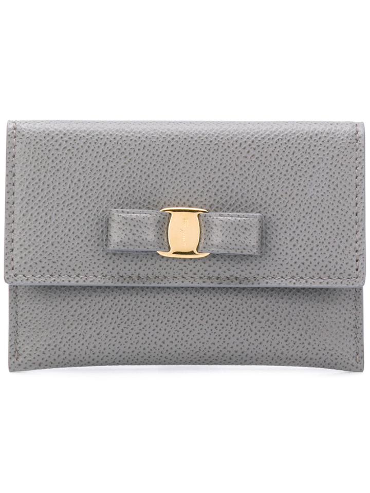 Salvatore Ferragamo Vara Bow Card Case - Grey