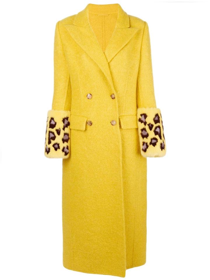 Ermanno Scervino Double Breasted Coat - Yellow