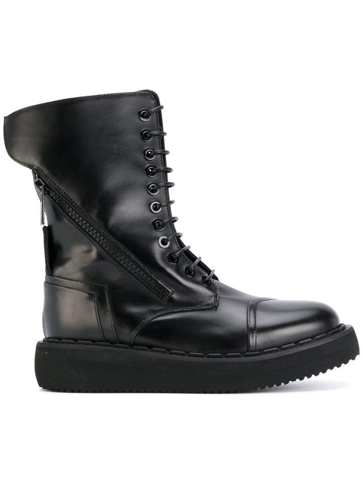 Bruno Bordese High Lace Up Boots - Black