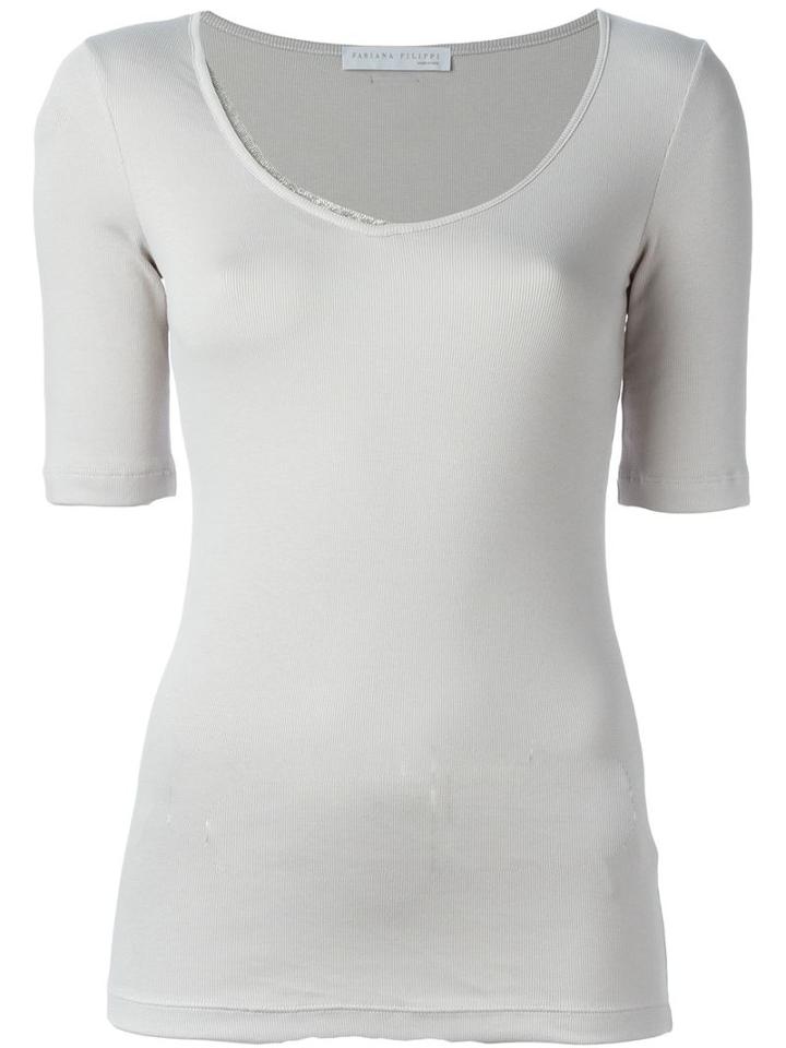 Fabiana Filippi Layered Neck Detail Top
