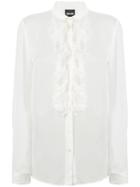 Just Cavalli Frill-trim Fitted Blouse - White