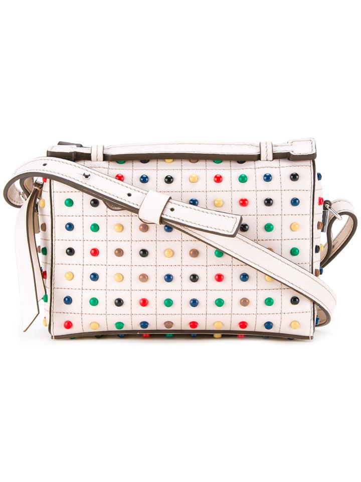 Tod's - Studded Crossbody Bag - Women - Calf Leather - One Size, White, Calf Leather