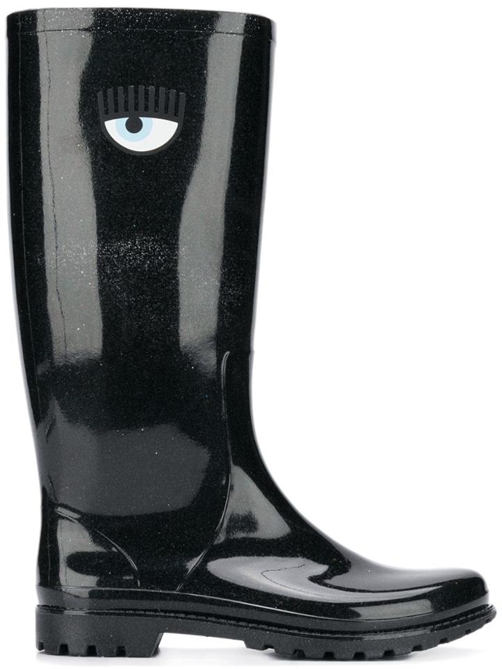 Chiara Ferragni Glitter Rainboots - Black