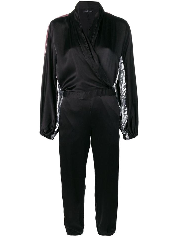 Coup De Coeur Jumpsuit With Metallic Inserts - Black