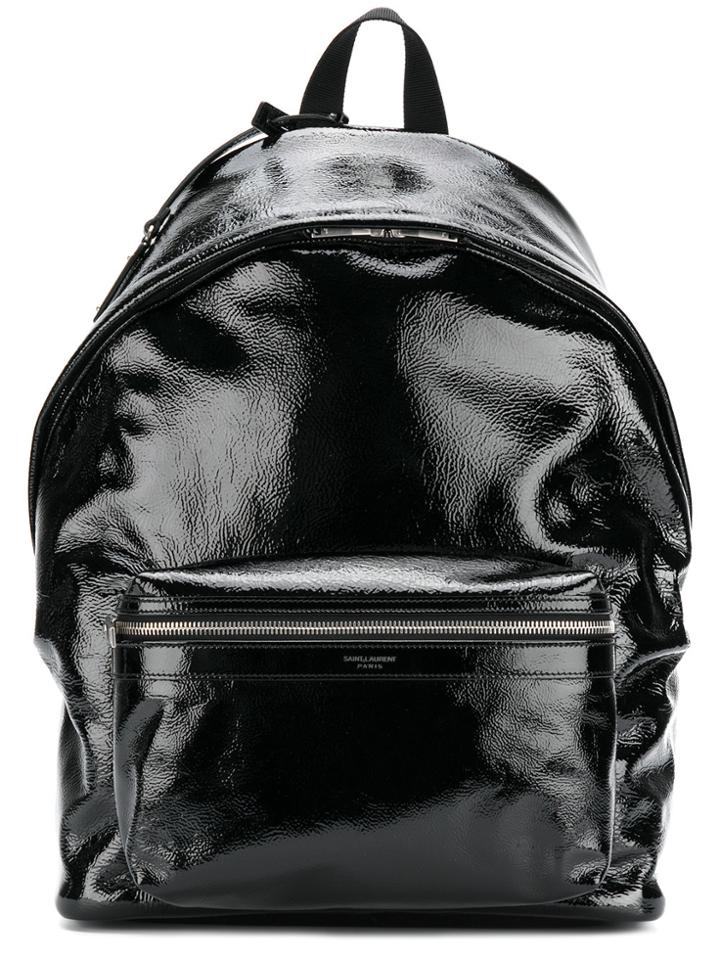 Saint Laurent Patent Backpack - Black