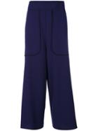 See By Chloé - Cropped Wide Leg Trousers - Women - Polyester/spandex/elastane - 40, Blue, Polyester/spandex/elastane