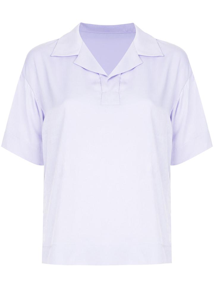 G.v.g.v. Rugby Collar Sheer Shirt - Pink & Purple