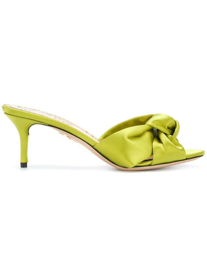 Charlotte Olympia Lola Satin Sandals - Green