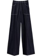 Burberry Stretch Japanese Denim Wide-leg Jeans - Blue