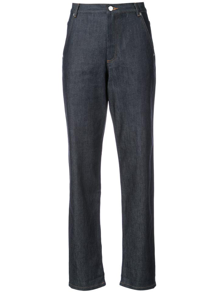 Vanessa Seward - Straight Trousers - Women - Cotton/polyurethane - 38, Blue, Cotton/polyurethane