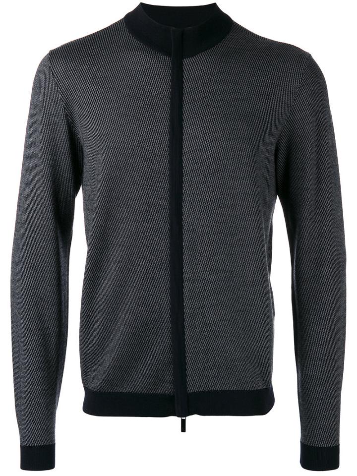 Giorgio Armani - Zipped Sweatshirt - Men - Virgin Wool - 48, Blue, Virgin Wool