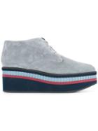Clergerie Striped Platform Lace-up Shoes - Grey