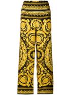 Versace Baroque Print Cropped Trousers - Yellow & Orange