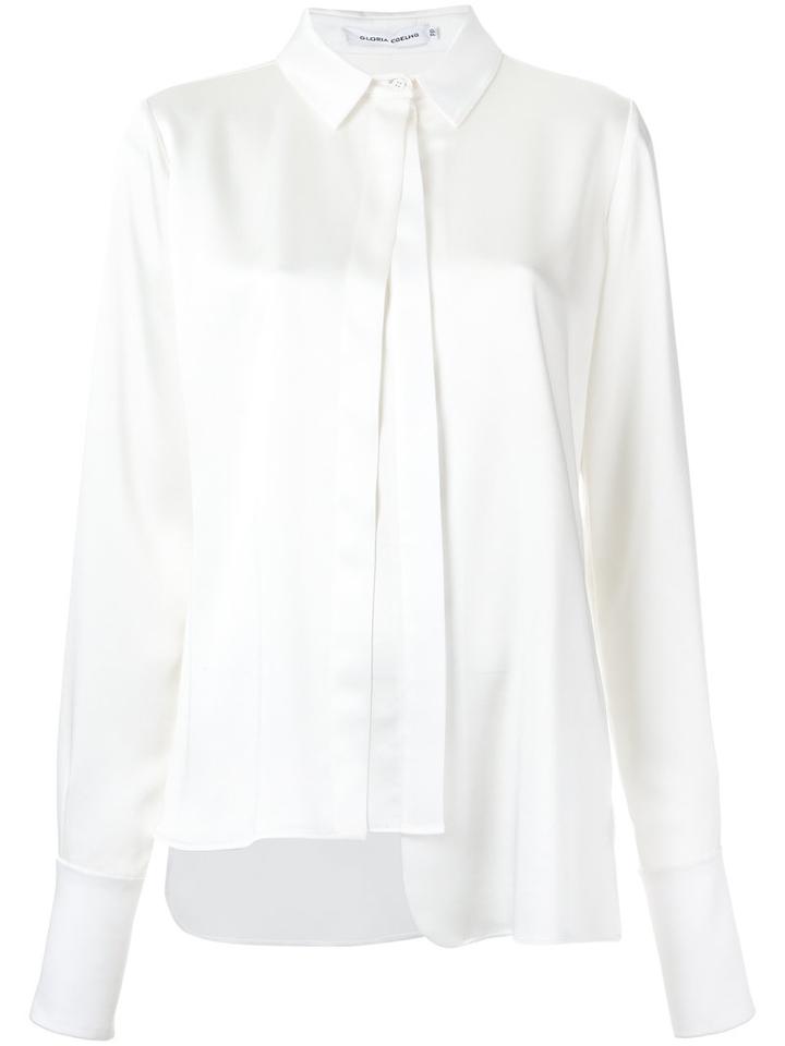 Gloria Coelho - Asymmetric Shirt - Women - Polyester/acetate - M, White, Polyester/acetate