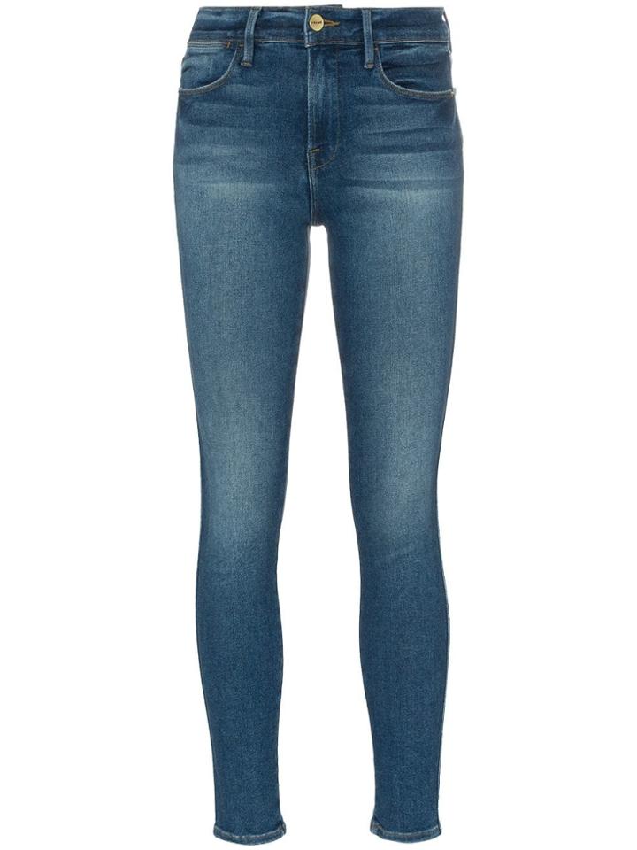 Frame Le High Straight Double Needle Skinny Jeans - Blue