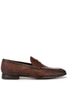 Magnanni Woven-style Loafers - Brown
