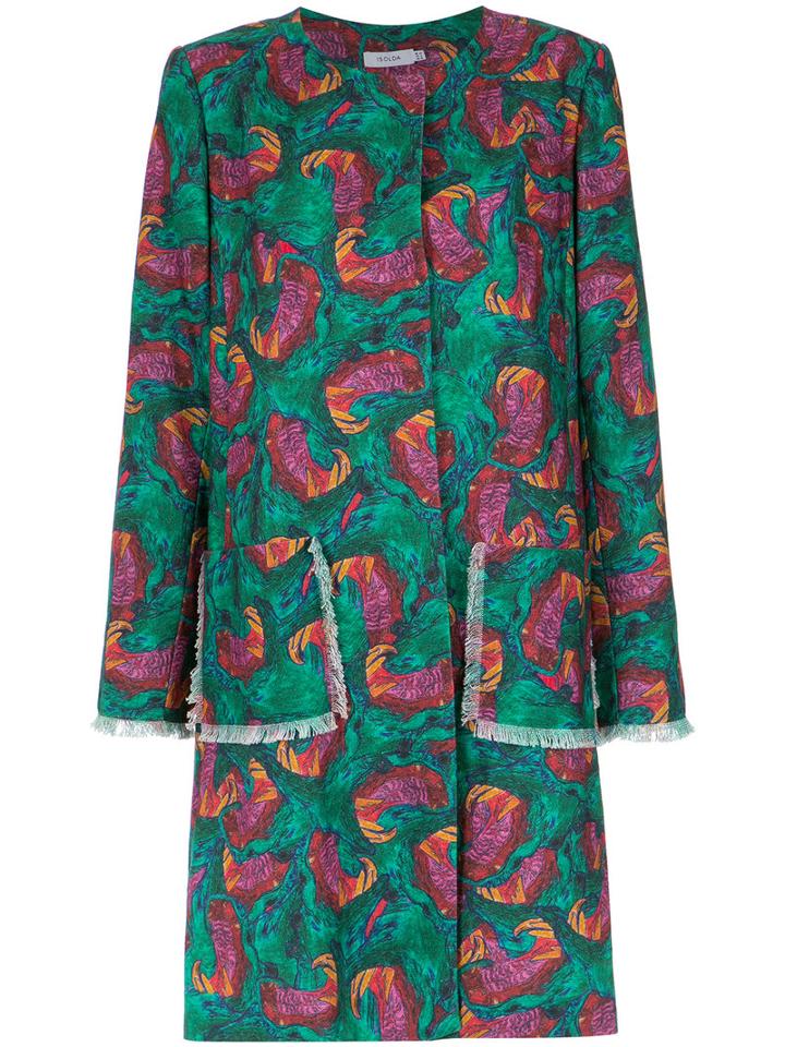 Isolda - Printed Coat - Women - Cotton/linen/flax/viscose - 42, Purple, Cotton/linen/flax/viscose