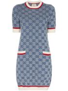 Gucci Gg Knit Mini-dress - Blue