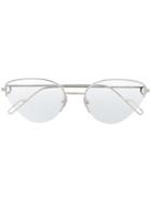 Cartier Cat Eye Frame Glasses - Silver