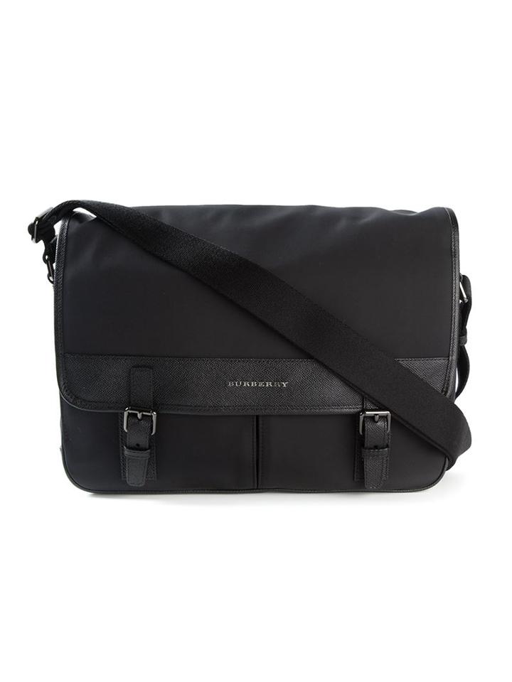Burberry Leather Trim Messenger Bag