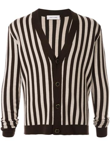 Ernest W. Baker Striped V-neck Cardigan - Brown
