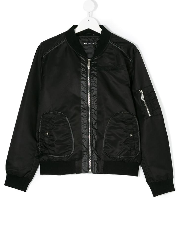John Richmond Kids Zipped Bomber Jacket - Black