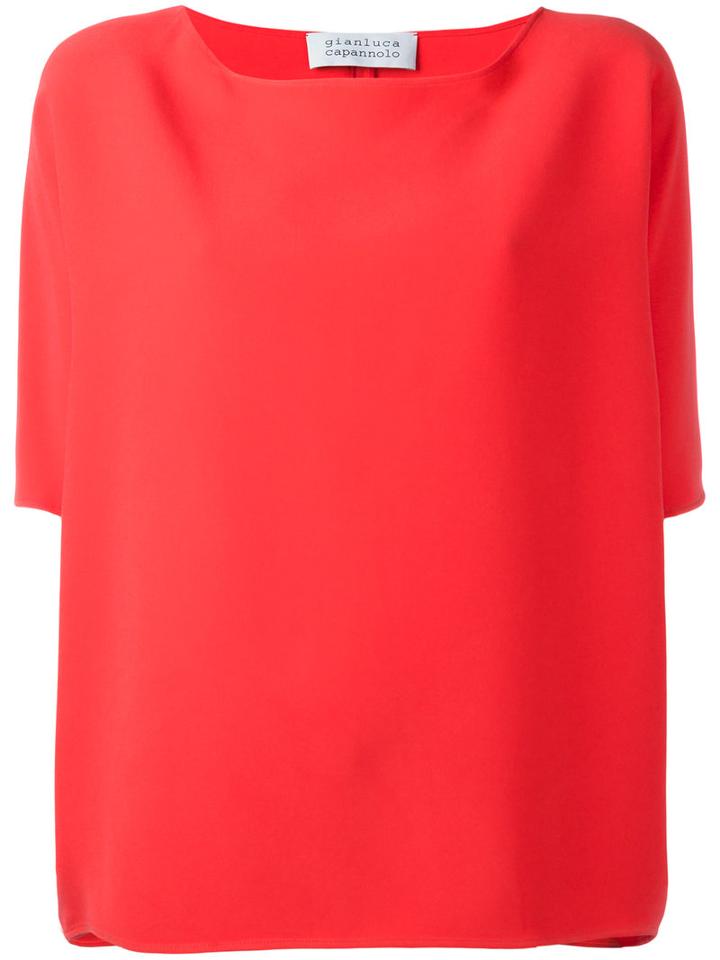 Gianluca Capannolo Short-sleeved Top, Women's, Size: 42, Red, Viscose/acetate