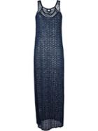 Brigitte Round Neck Lace Beach Dress, Women's, Size: P, Blue, Cotton