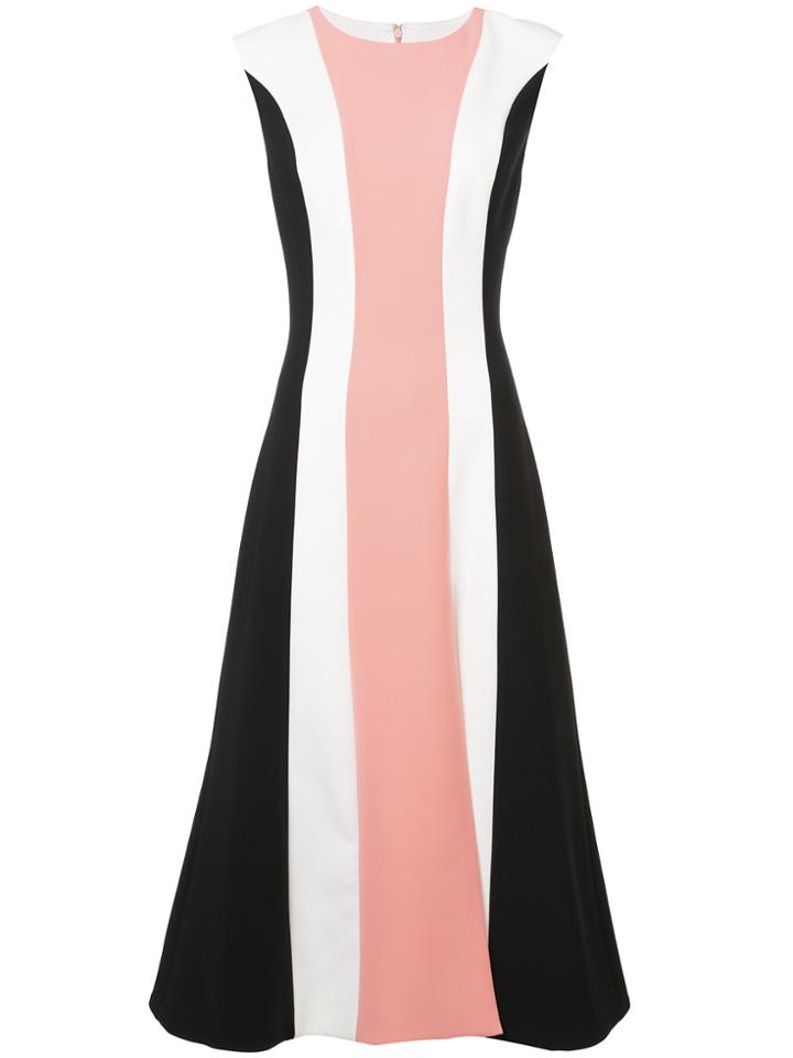 Christian Siriano Colour Block Midi Dress - Pink & Purple