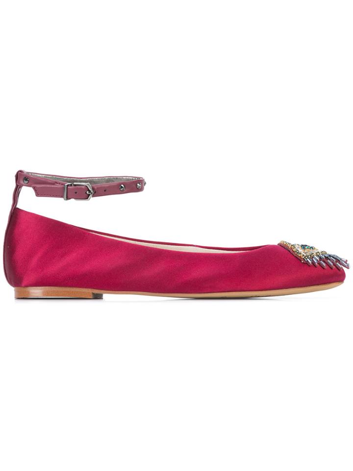Sam Edelman Embellished Ballerinas - Pink & Purple