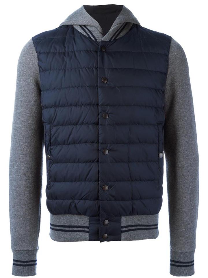 Moncler Padded Front Hooded Jacket, Men's, Size: Small, Blue, Polyamide/cotton/feather Down