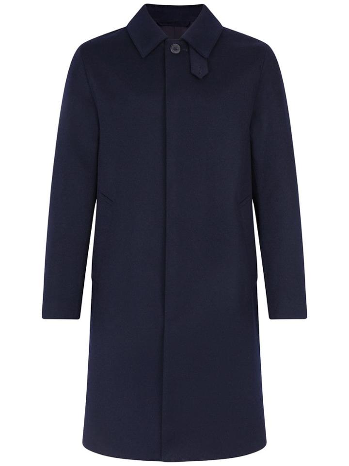 Mackintosh Navy Storm System Wool 3/4 Coat Gm-001f - Blue