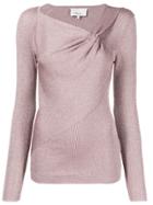 3.1 Phillip Lim Metallic Fitted Knitted Top - Pink