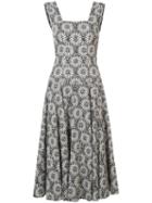 Derek Lam - Floral Print Flared Dress - Women - Cotton - 44, Black, Cotton