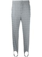 Le Ciel Bleu Checked Strap Detail Trousers, Women's, Size: 36, Grey, Polyurethane/rayon/tencel