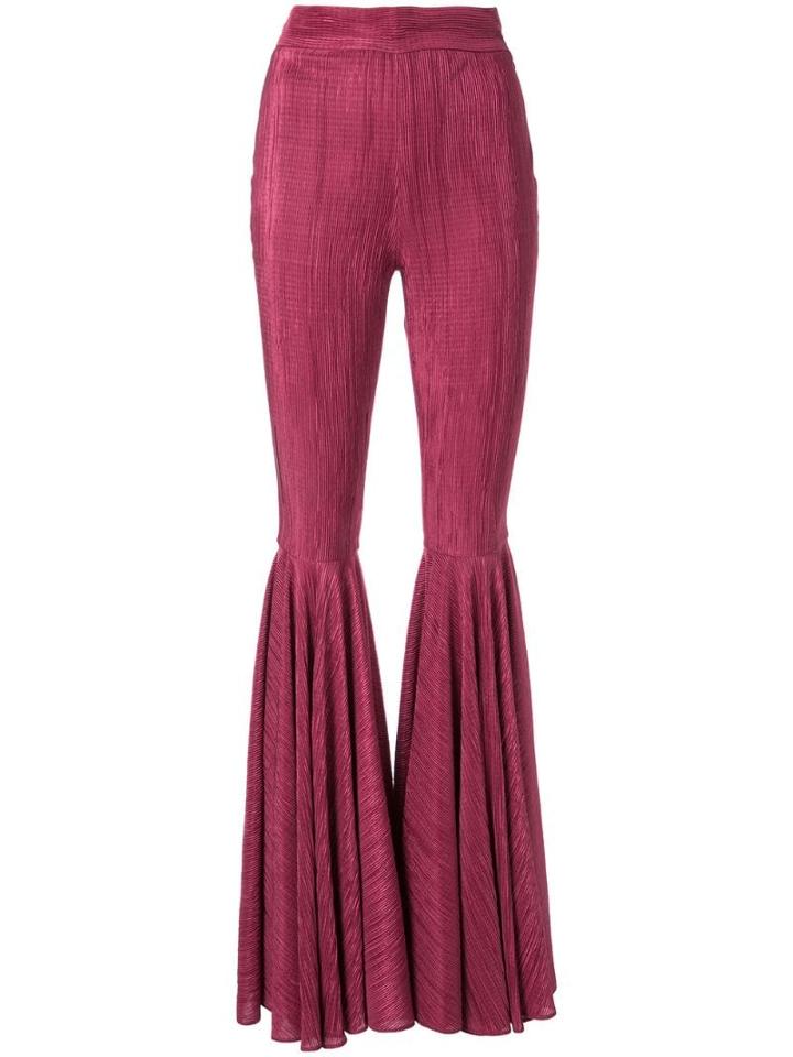 Dalood Plissé Flared Trousers - Pink
