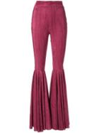 Dalood Plissé Flared Trousers - Pink