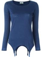 Murmur Longsleeved Suspender T-shirt, Women's, Size: S, Blue, Cotton