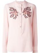 Stella Mccartney 'eva' Embroidered Crepe Shirt, Women's, Size: 40, Pink/purple, Silk