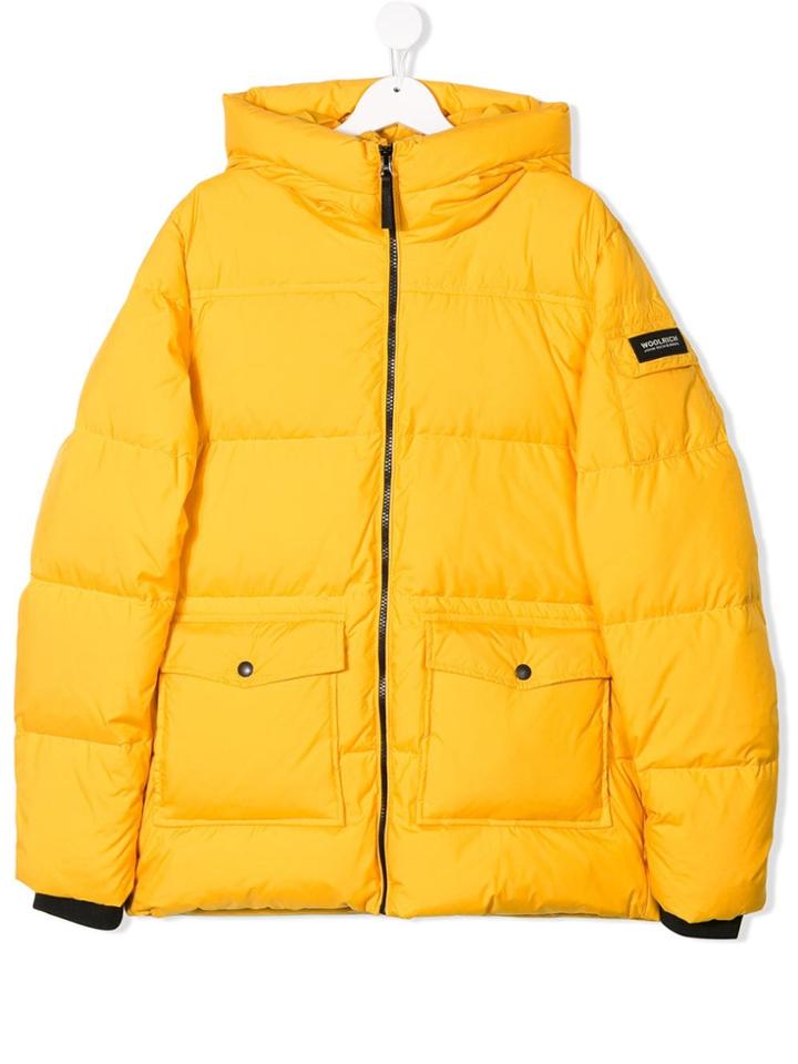 Woolrich Kids Teen Hooded Padded Coat - Yellow