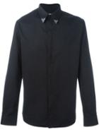 Givenchy Metallic Collar Tip Shirt, Men's, Size: 42, Black, Cotton/brass