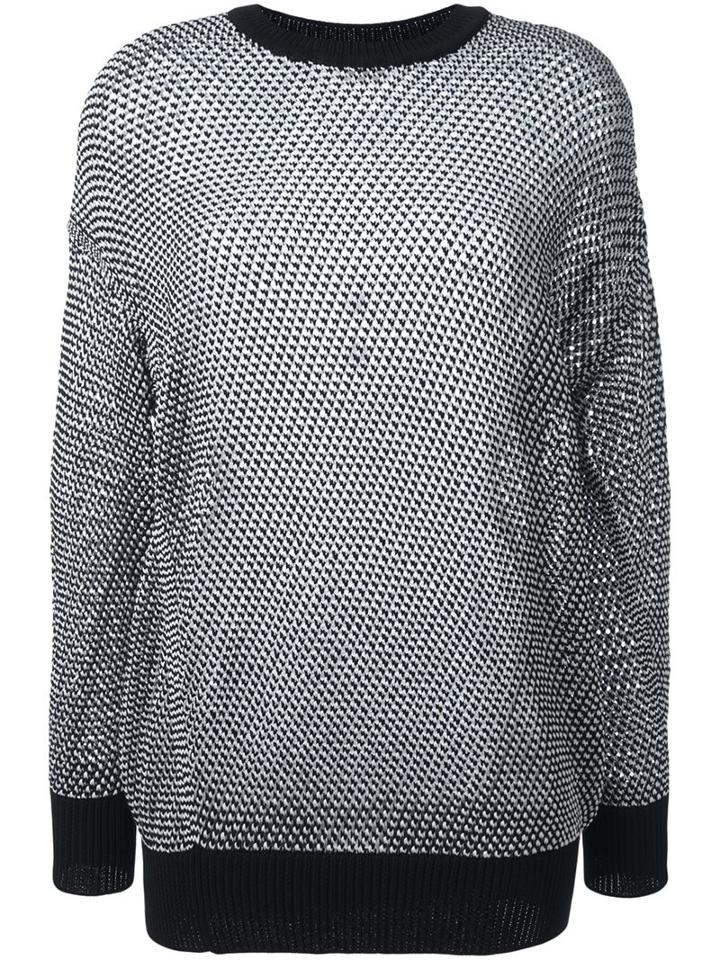 Dkny Contrast Trim Jumper, Women's, Size: Large, Black, Cotton